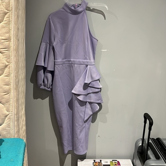 Shein purple one handed midi dress. US 4. - Picture 4 of 7
